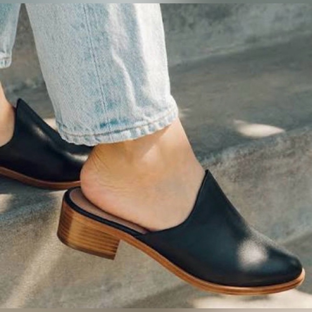 Soludos leather mule pointed toe block heal - Picture 6 of 15